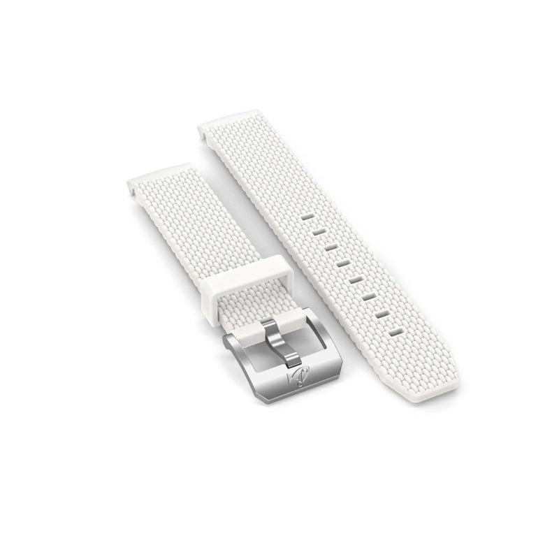 Rubber strap with buckle, White